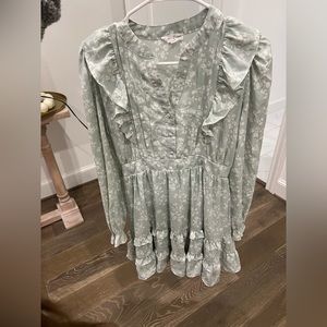 Red dress boutique light blue and white mini dress